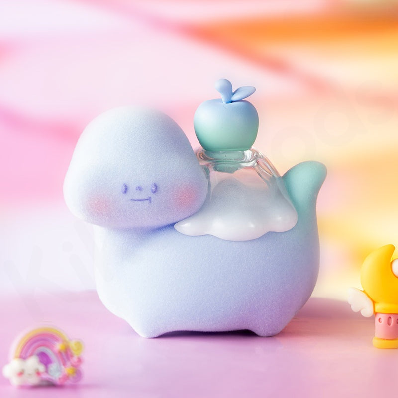 Cute cartoon-style character with a pastel-colored background