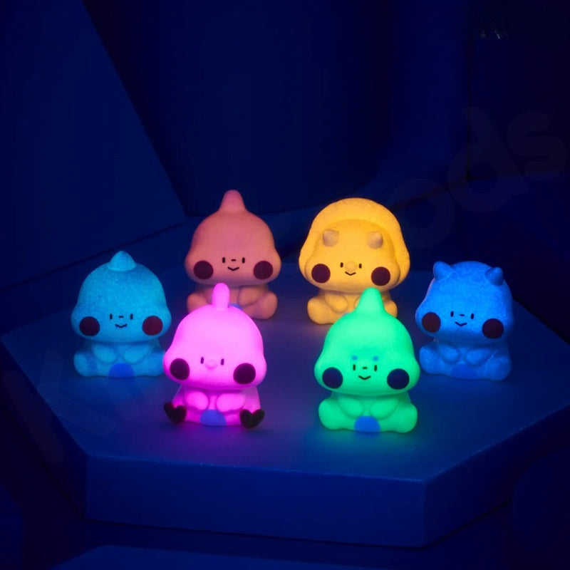 Colorful cartoon-like figures on a dark background