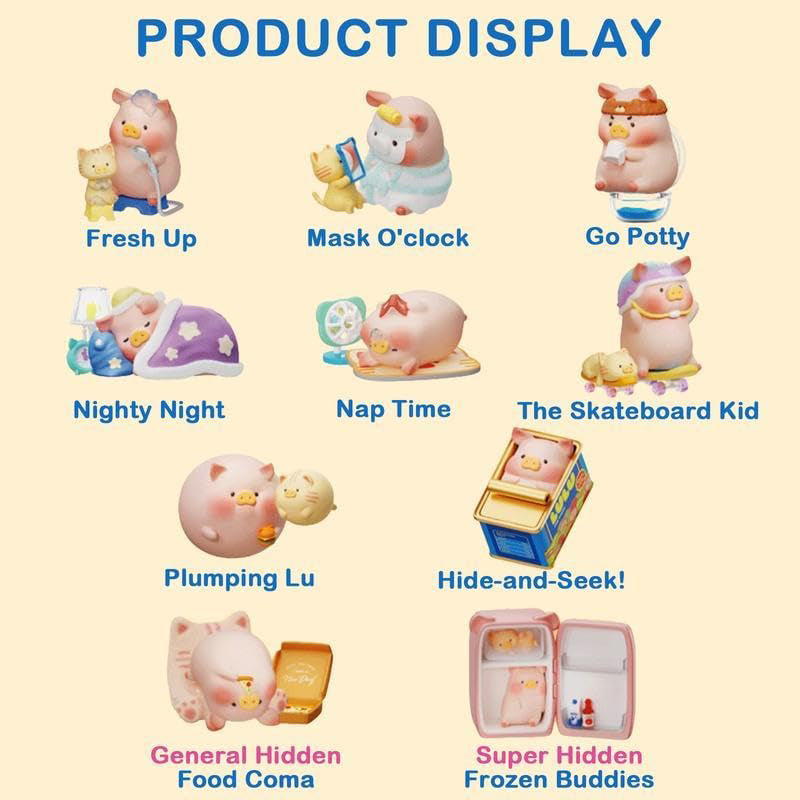 Illustrations of various animal-themed products with labels on a beige background